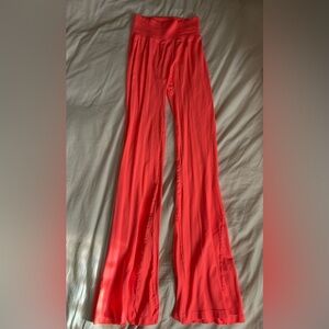 Free People Neon Pink/Coral Flared Leggings